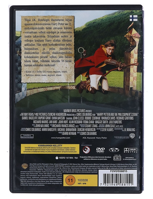 Harry Potter Ja Viisasten Kivi - DVD - DVD-elokuvat - 10105472583 - 1