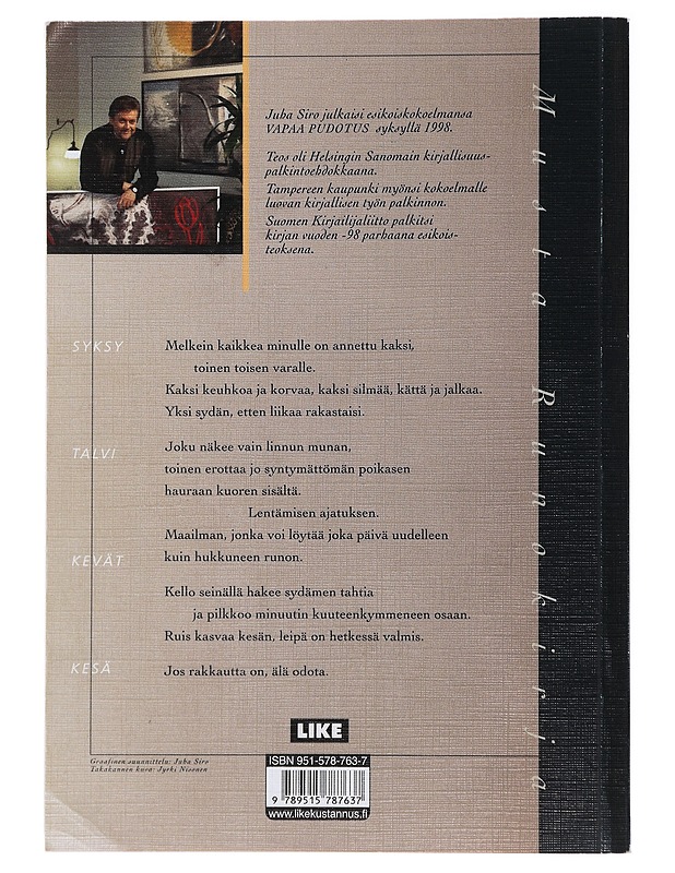 MUSTA RUNOKIRJA - Siro, Juha - Romaanit ja novellit - 10105472645 - 1