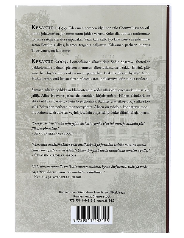 Talo järven rannalla - Morton, Kate - Romaanit ja novellit - 10105472664 - 1