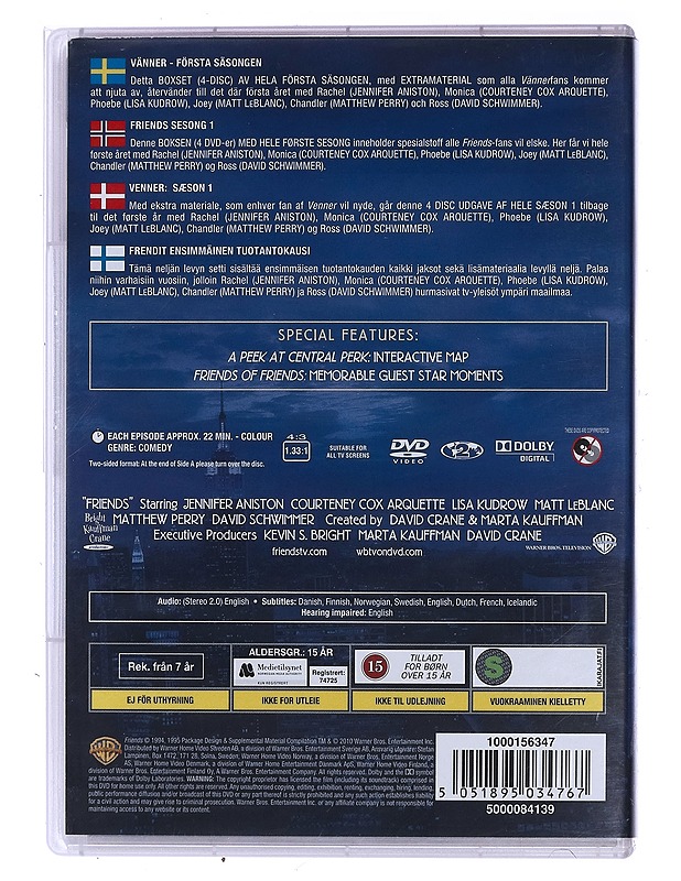 Friends: The complete first Season - DVD - DVD-elokuvat - 10105472863 - 1