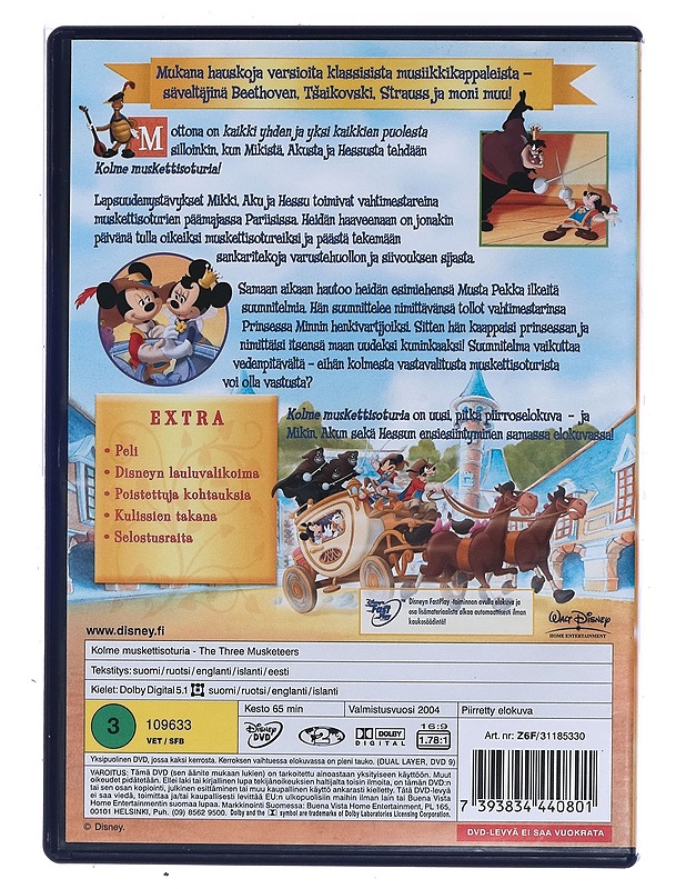 Mikki, Aku, Ja Hessu: Kolme Muskettisoturia - DVD - DVD-elokuvat - 10105472903 - 1