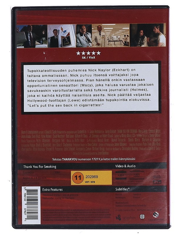 Thank You For Smoking - DVD - DVD-elokuvat - 10105472916 - 1