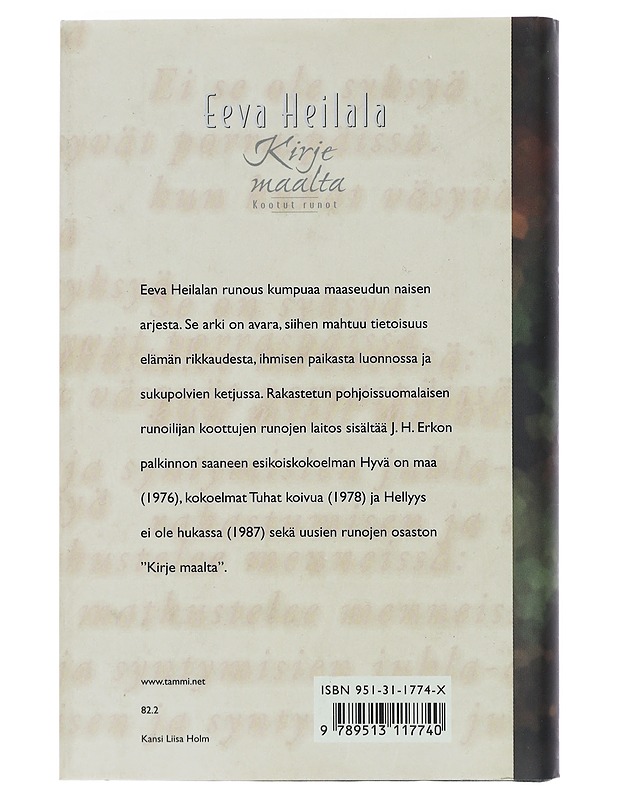 Kirje maalta : kootut runot - Eeva Heilala - Romaanit ja novellit - 10105472934 - 1