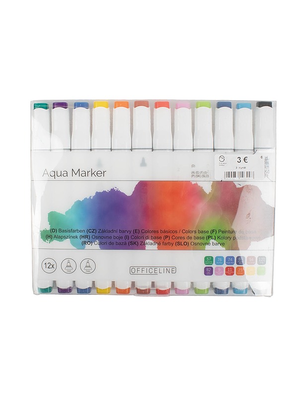 OFFICELINE Aqua Marker tussit, 12 kpl - Askartelu - 10105473247 - 0