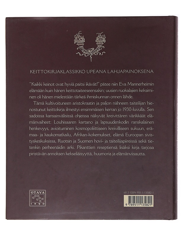 Kreivitär Eva Mannerheim Sparren keittokirja - Mannerheim Sparre, Eva - Historiakirjat - 10105473255 - 1