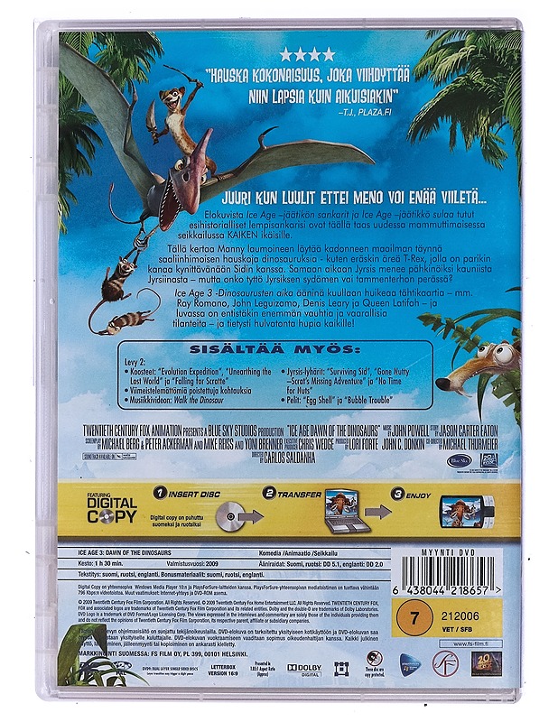 Ice Age 3: Dinosaurusten Aika - DVD - DVD-elokuvat - 10105473264 - 1