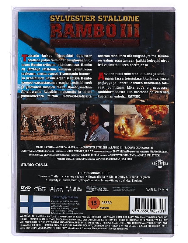 Rambo III - DVD - DVD-elokuvat - 10105473270 - 1