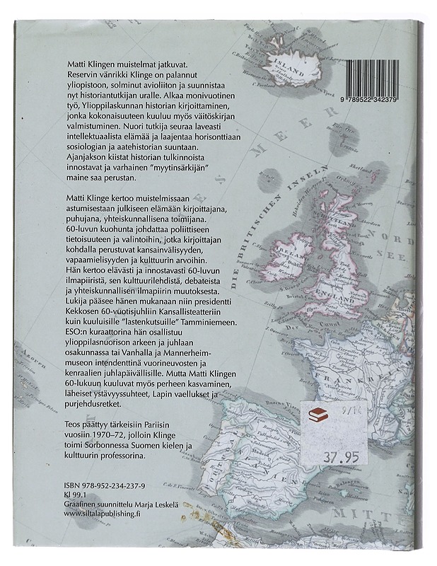 Upsalasta Pariisiin : muistelmia 1960-1972 - Matti Klinge - Elämäkerrat ja muistelmat - 10105473322 - 1