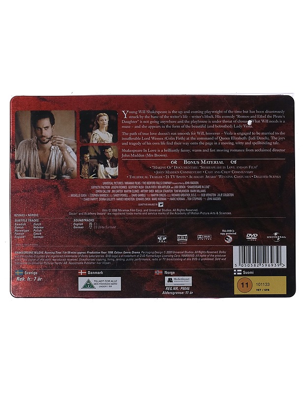 Skaespeare In love - DVD - DVD-elokuvat - 10105473428 - 1