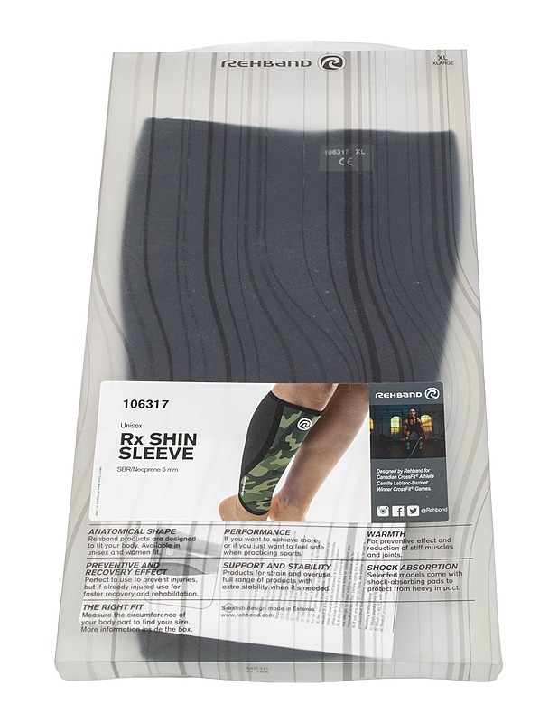 REHBAND Rx Shin Sleeve säärituki, XL - Urheiluvaatteet ja fanivaatteet - 10105473445 - 0