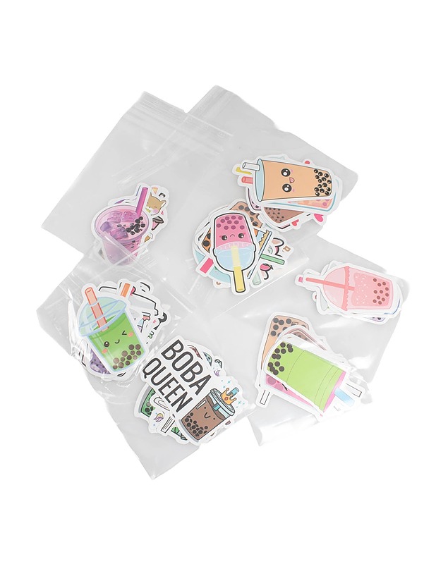 Muotoonleikattuja Boba tea tarroja 8 kpl/pss - Askartelu - 10105473466 - 0