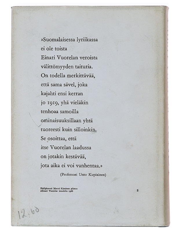 Runort Einari Vuorela - Runot ja näytelmät - 10105473621 - 1