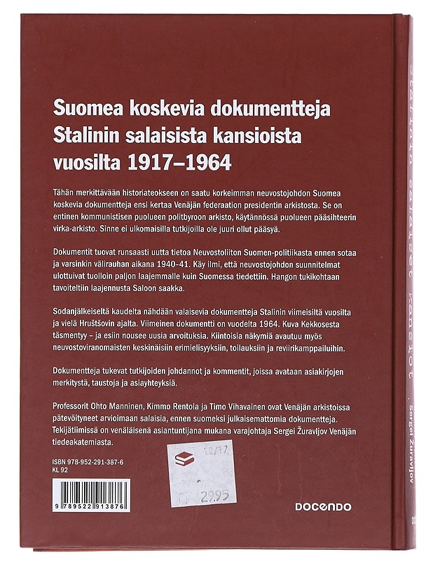 Varjo Suomen yllä : Stalinin salaiset kansiot - Vihavainen, Timo - Historiakirjat - 10105473712 - 1