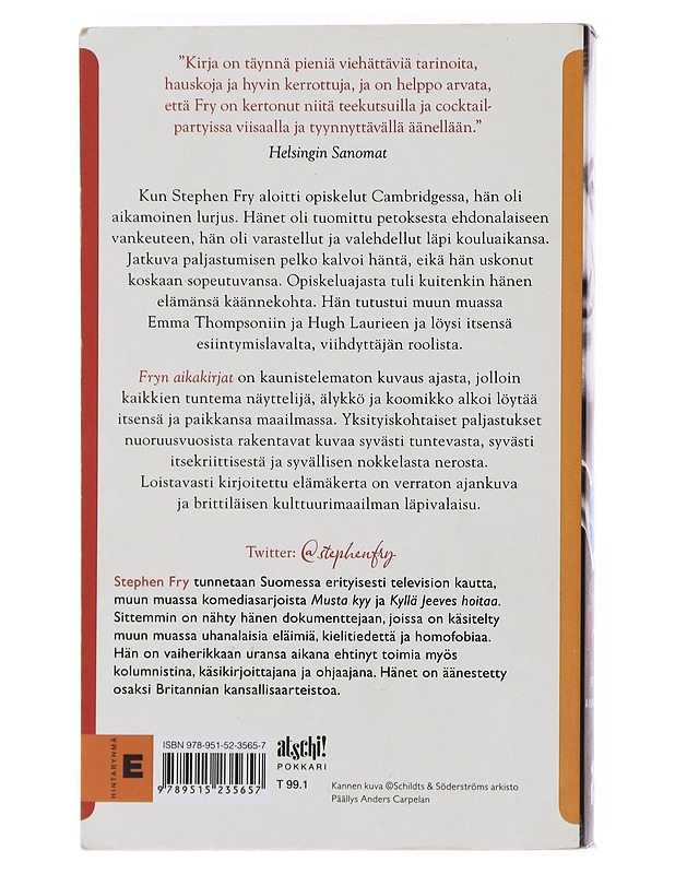 Fryn aikakirjat : muistelma - Fry, Stephen - Elämäkerrat ja muistelmat - 10105473759 - 1