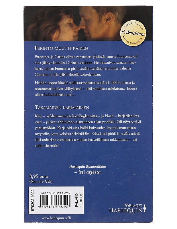 Perintö muutti kaiken ja Takamaiden karjapaimen - Margaret Way, Barbara Hannay - Romaanit ja novellit - 10105473779 - 1