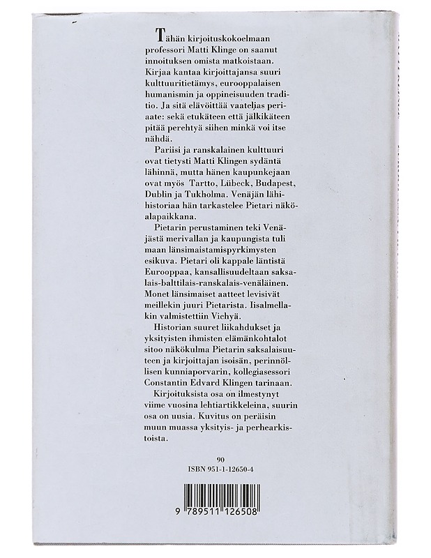 Euroopassa, Pietarissa - Matti Klinge - Tietokirjat ja oppaat - 10105473789 - 1