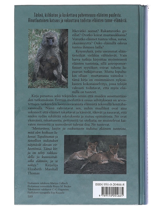 Kun norsut itkevät : eläinten tunne-elämä - Masson, Jeffrey Moussaieff - Tietokirjat ja oppaat - 10105473914 - 1