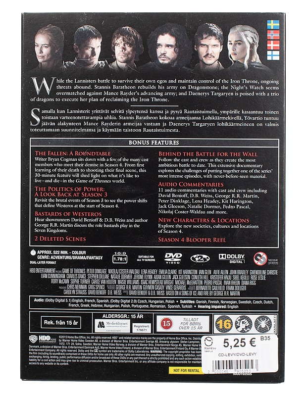 Game Of Thrones: The Complete Fourth Season - DVD - DVD-elokuvat - 10105473965 - 1
