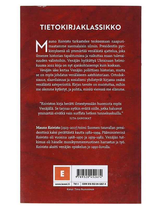 Venäjän idea - Mauno Koivisto - Kirja lahjaksi - 10105474004 - 1