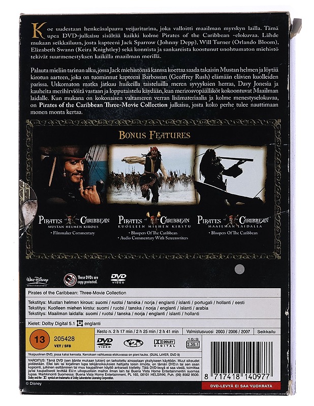 Pirates of the Caribbean - DVD - DVD-elokuvat - 10105474347 - 1