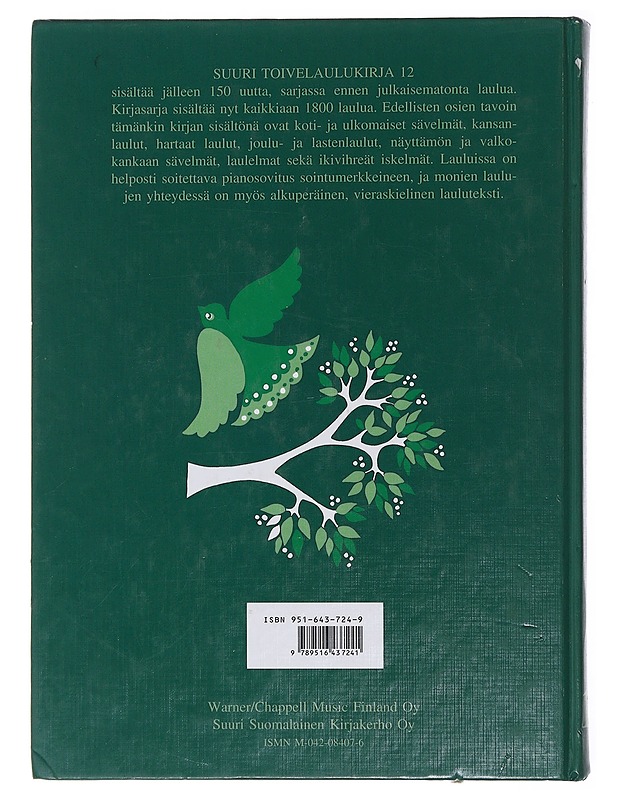 Suuri toivelaulukirja. 12 - toim. Heikki Uusitalo - Musiikki- ja elokuvakirjat - 10105474383 - 1