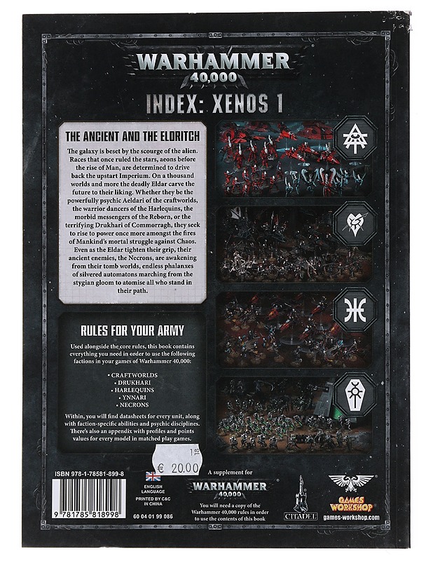 Warhammer 40k : Index Xenos 1: The Ancient and the Eldritch (8th Edition) - Tietokirjat ja oppaat - 10105474683 - 1
