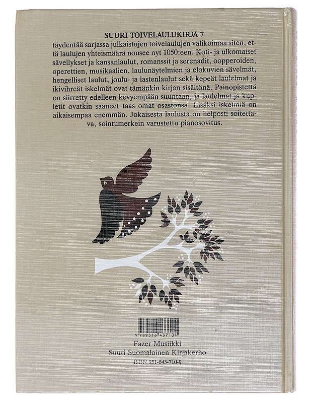 Suuri toivelaulukirja. 7 - Vuoristo, Aapeli - Musiikki- ja elokuvakirjat - 10105474736 - 1