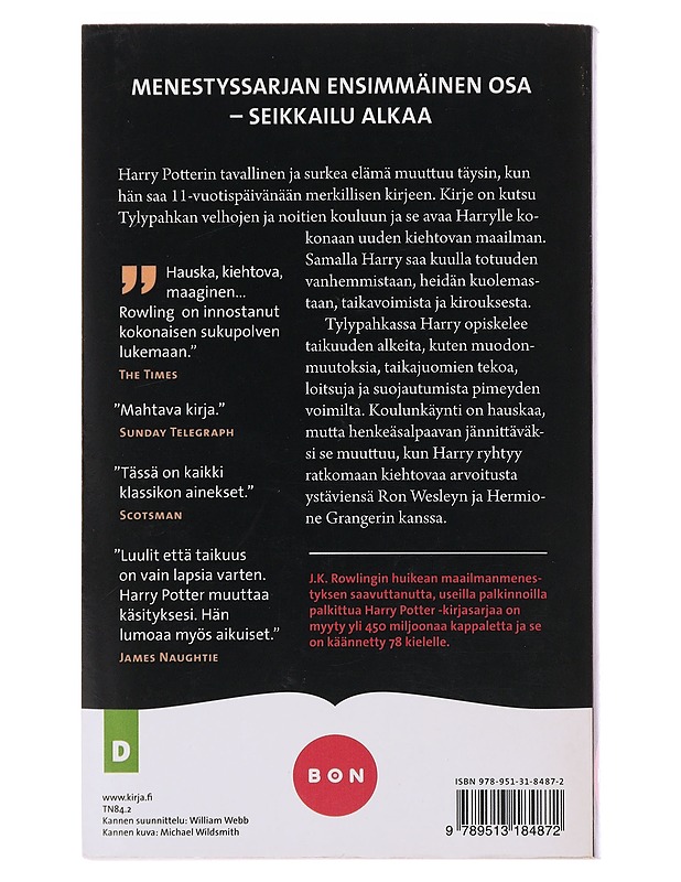 Harry Potter ja viisasten kivi - Rowling, J. K. - Fantasia- ja scifi - 10105474777 - 1