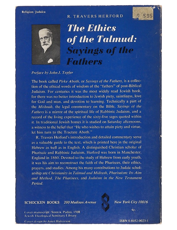 The Ethics of the Talmud : Sayings of the Fathers - Pirke Aboth - Tietokirjat ja oppaat - 10105474786 - 1