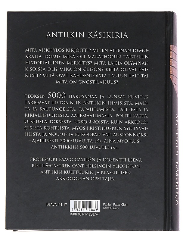 Antiikin käsikirja - Castrén, Paavo - Historiakirjat - 10105474952 - 1