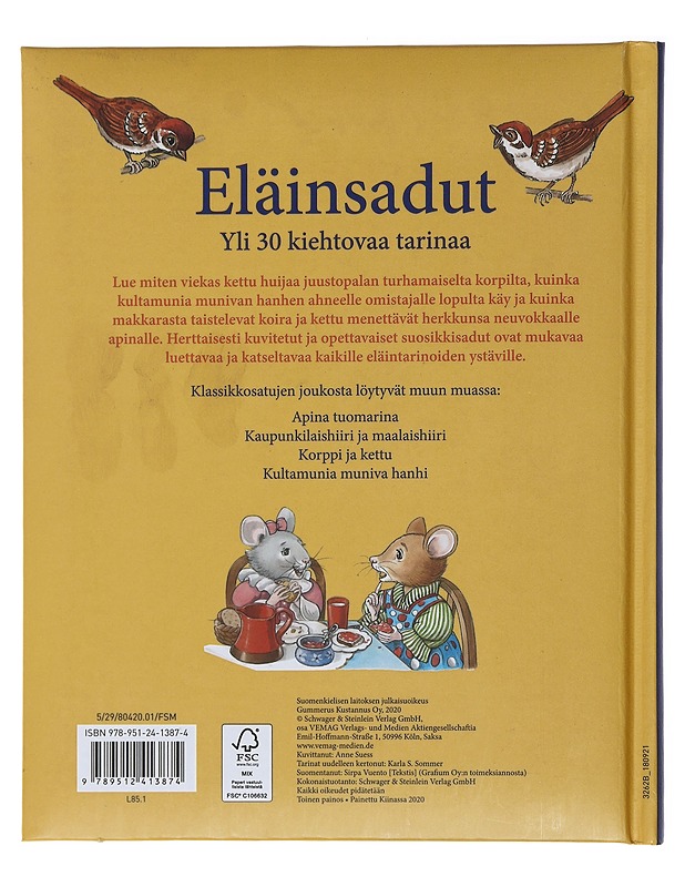 Eläinsadut : yli 30 kiehtovaa tarinaa - Sommer, Karla S. - Lastenkirjat - 10105475031 - 1