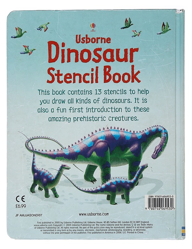 Dinosaur Stencil Book - Alice Pearcey - Lastenkirjat - 10105475039 - 1