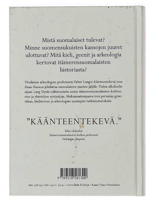 Homo Fennicus : itämerensuomalaisten etnohistoria - Lang, Valter - Historiakirjat - 10105475124 - 1