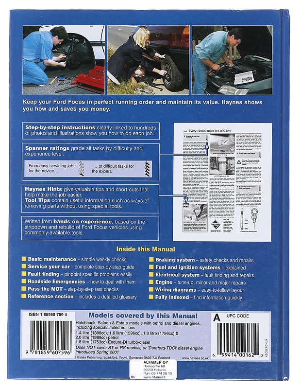 Ford Focus 1998-2001 / service and repair manual - Jex, R. M. - Tietokirjat ja oppaat - 10105475425 - 1
