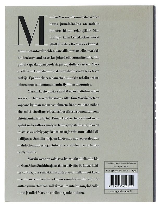 Marxin kosto : kapitalismin uusi nousu ja valtiokeskeisen sosialismin kuolema - Desai, Meghnad - Historiakirjat - 10105475591 - 1