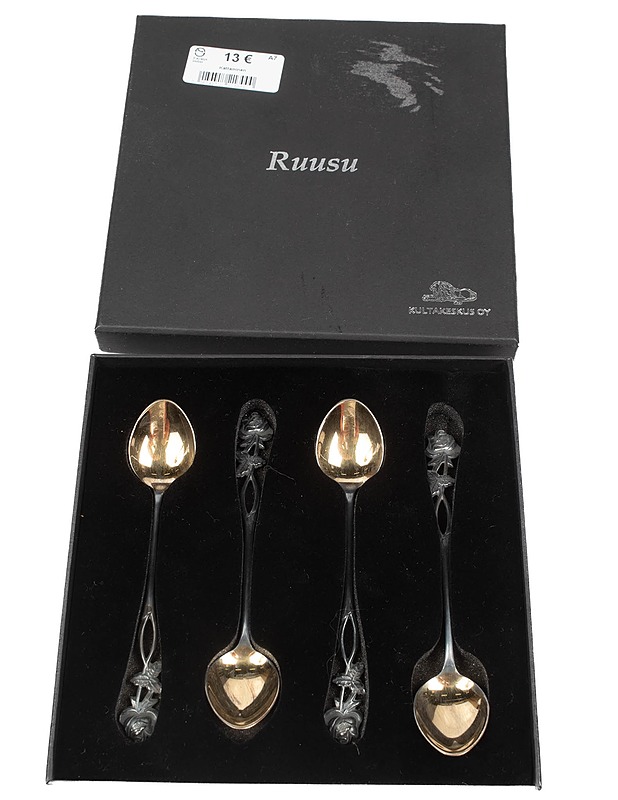 KULTAKESKUS Ruusu kahvilusikka, 4 kpl - Aterimet - 10105475641 - 0