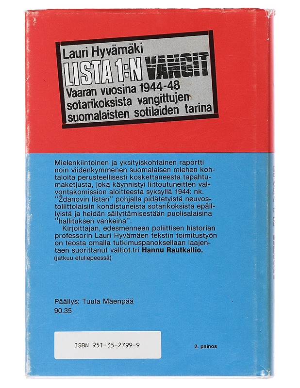 Lista 1:n vangit - Hyvämäki, Lauri - Elämäkerrat ja muistelmat - 10105475749 - 1