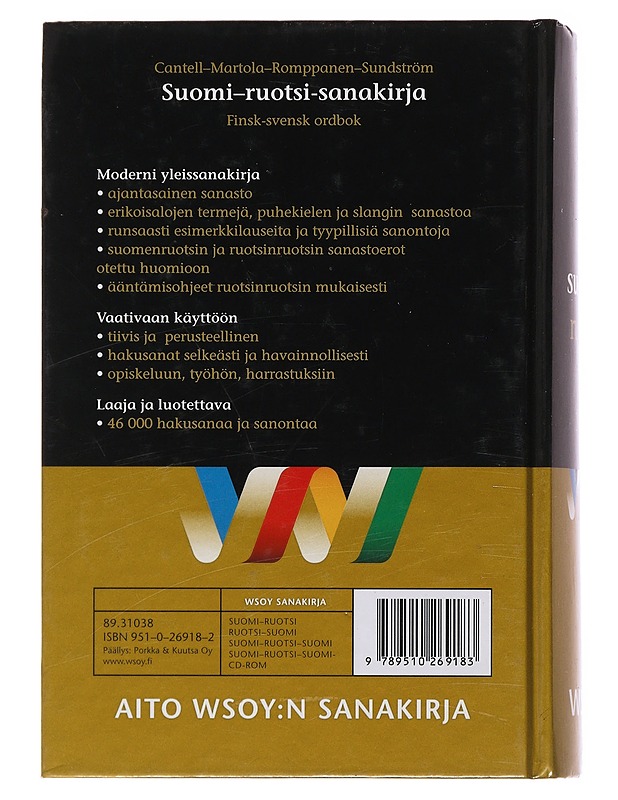 Suomi-ruotsi-sanakirja - Cantell, Ilse - Matkaoppaat ja sanakirjat - 10105475759 - 1
