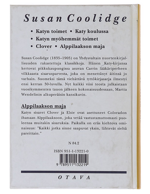 Alppilaakson maja - Coolidge, Susan - Nuorten kirjat - 10105475780 - 1