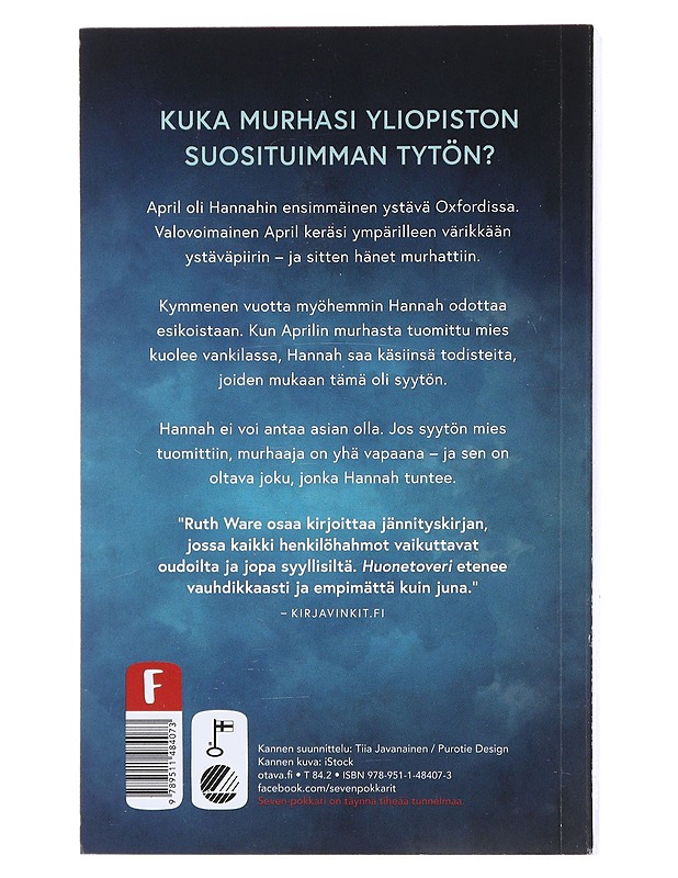 Huonetoveri - Ware, Ruth - Jännitys ja dekkarit - 10105475926 - 1