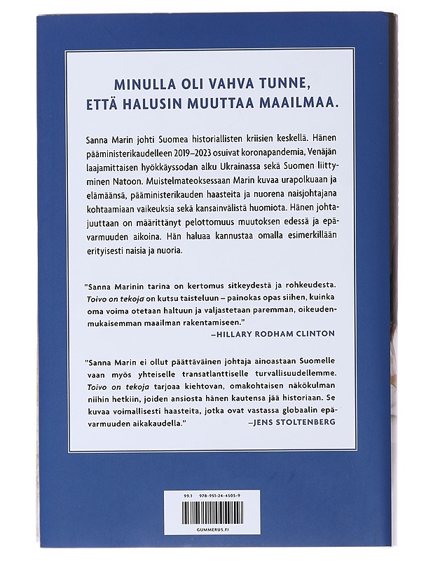 Toivo on tekoja - Marin, Sanna - Elämäkerrat ja muistelmat - 10105475997 - 1