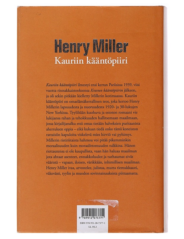 Kauriin kääntöpiiri - Miller, Henry - Romaanit ja novellit - 10105476125 - 1