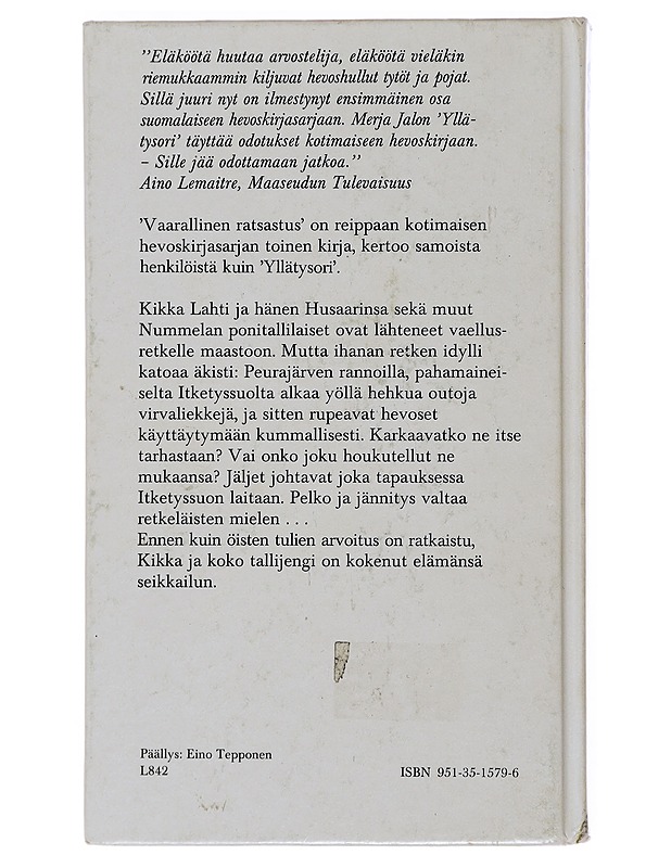 Vaarallinen ratsastus - Jalo, Merja - Lastenkirjat - 10105476203 - 1