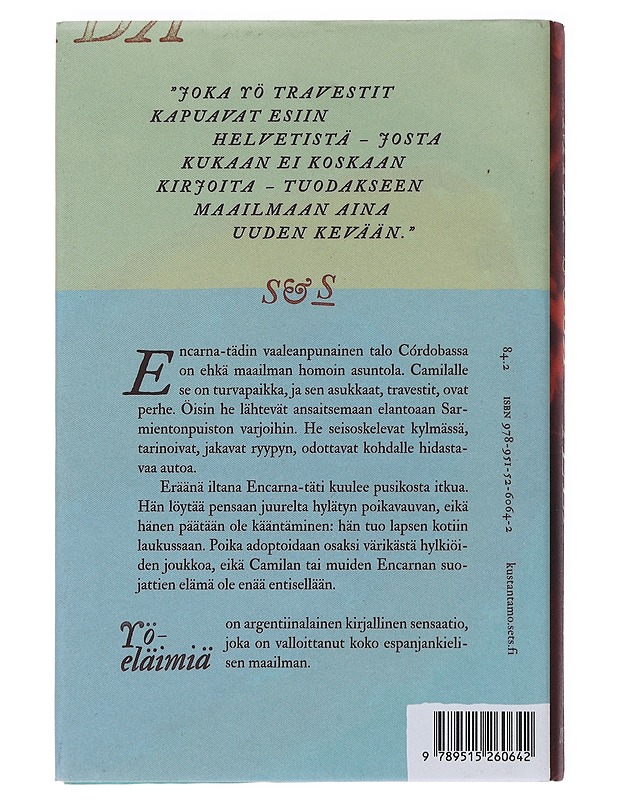 Yöeläimiä - Sosa Villada, Camila - Kirja lahjaksi - 10105476329 - 1