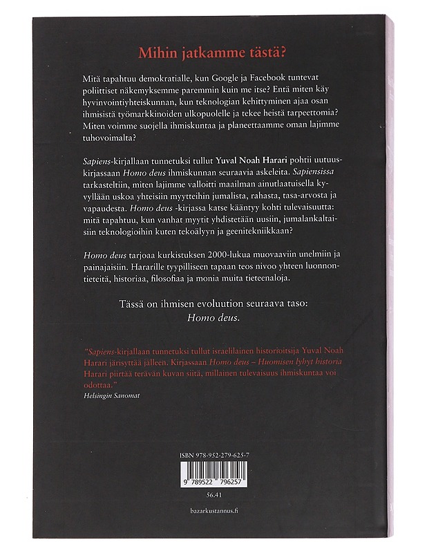 Homo Deus : huomisen lyhyt historia - Harari, Yuval Noah - Tietokirjat ja oppaat - 10105476363 - 1