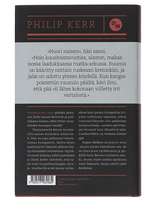 Kalpea rikollinen - Kerr, Philip - Jännitys ja dekkarit - 10105476401 - 1