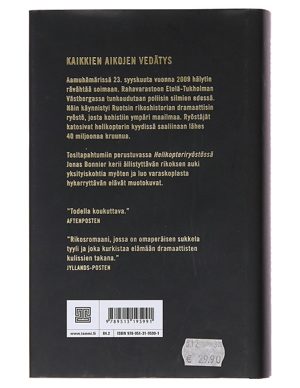 Helikopteriryöstö - Bonnier, Jonas - Jännitys ja dekkarit - 10105476426 - 1