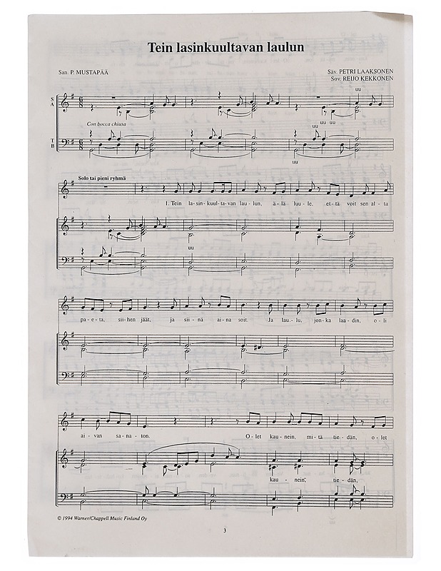Tein lasinkuultavan laulun - Petri Laaksonen - Harrastekirjat - 10105476464 - 0