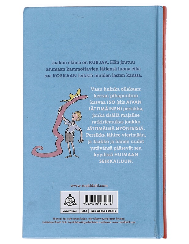 Jaakko ja jättipersikka - Dahl, Roald - Lastenkirjat - 10105476648 - 1