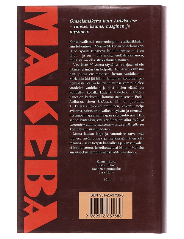 Miriam Makeba : Etelä-Afrikan ääni - Makeba, Miriam - Tietokirjat ja oppaat - 10105476742 - 1